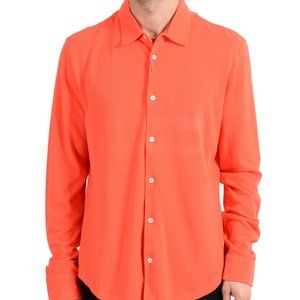 Malo Mens Red Long Sleeve Button-Down Casual Shirt